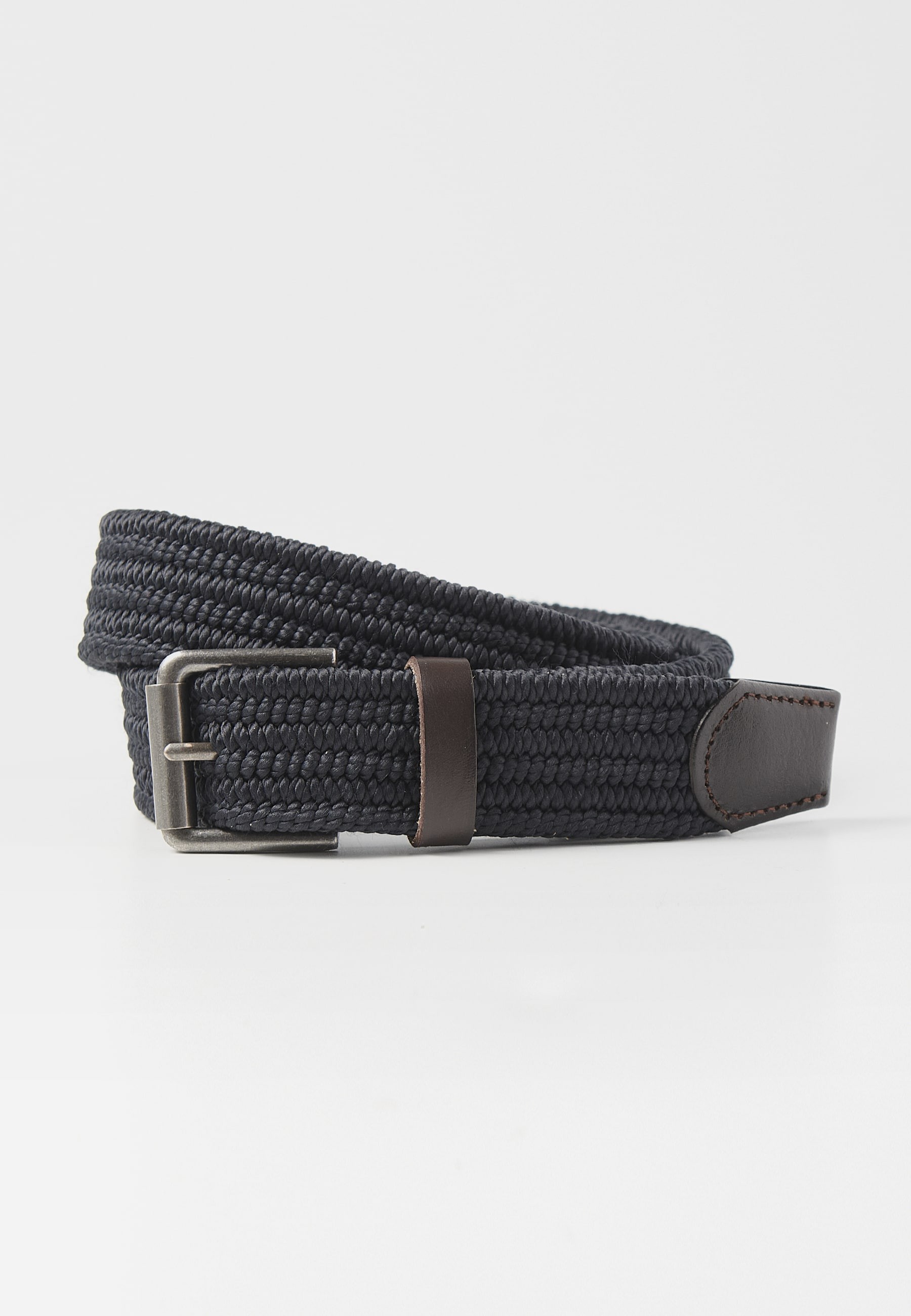 Black Elastic Ribbon Belt for Men