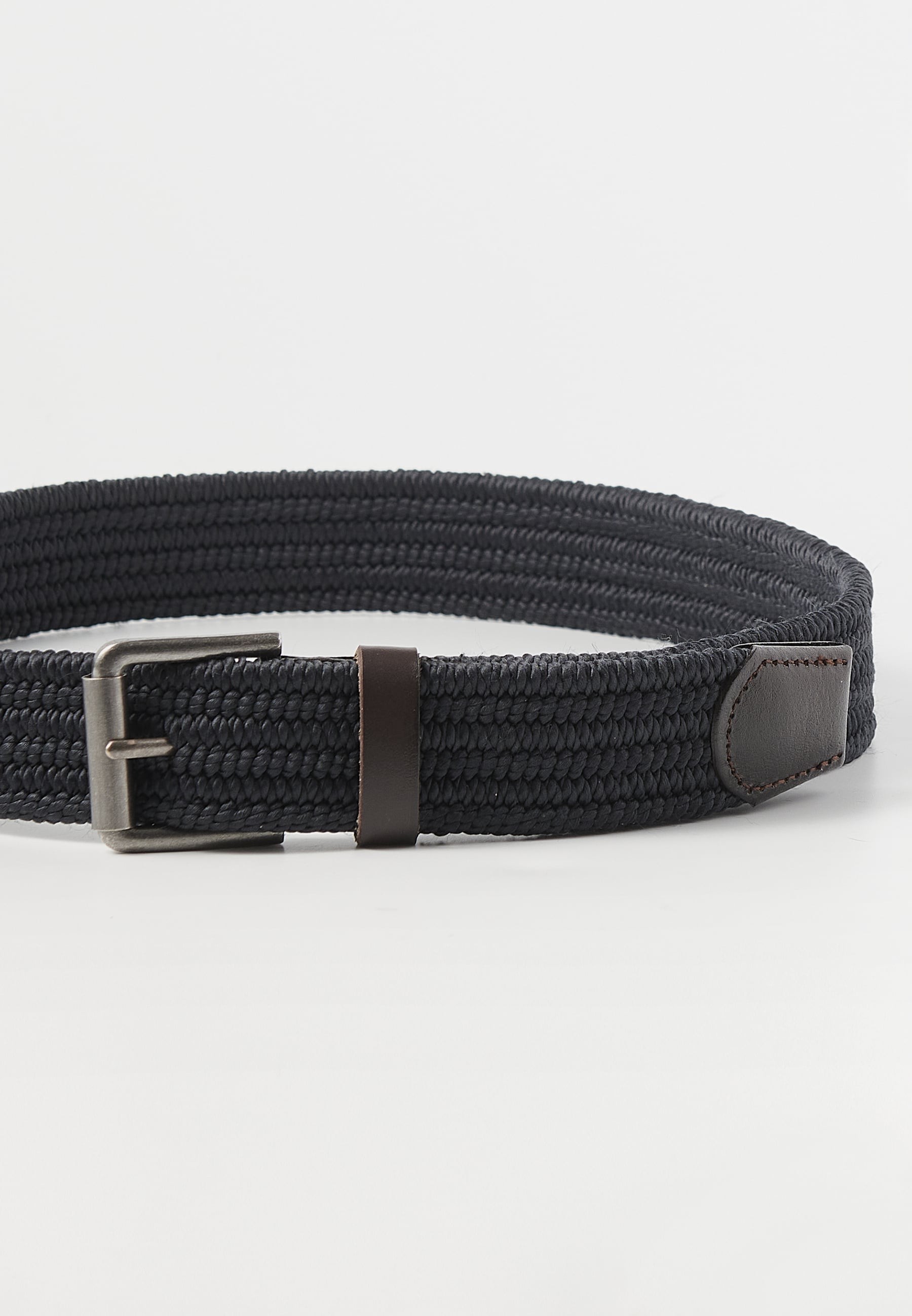 Black Elastic Ribbon Belt for Men 2