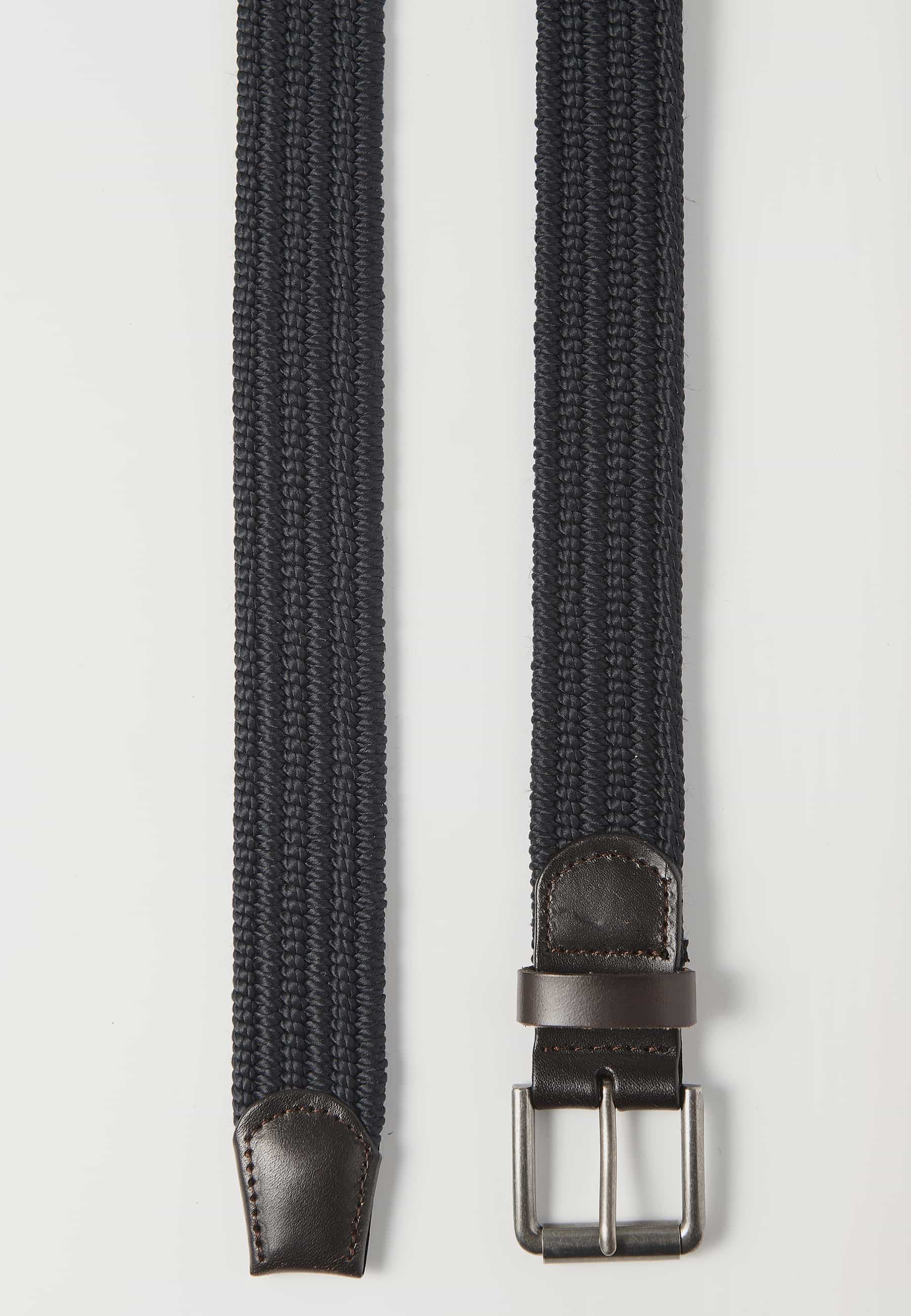 Black Elastic Ribbon Belt for Men 3