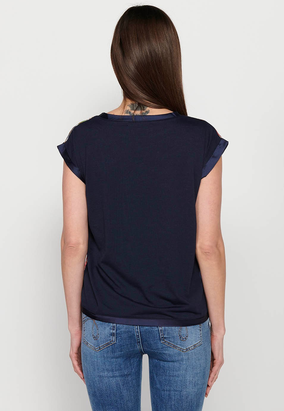 Women's Multicolor Tropical Front Print Short Sleeve T-Shirt