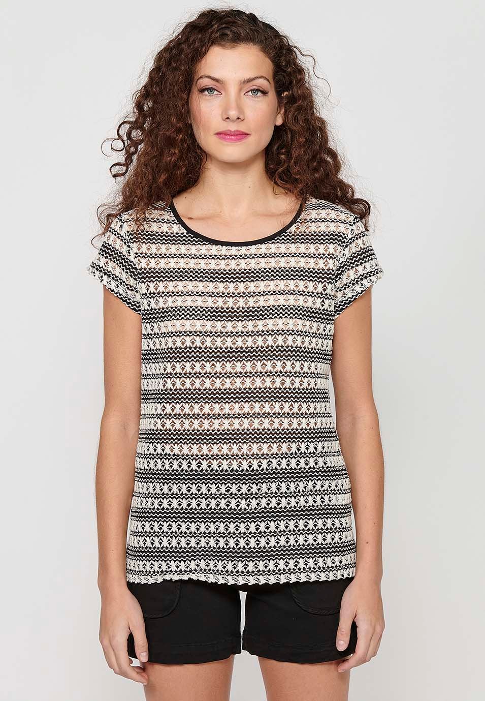 Samarreta tricot de màniga llarga amb Coll rodó de Color Blanc per a Dona 4