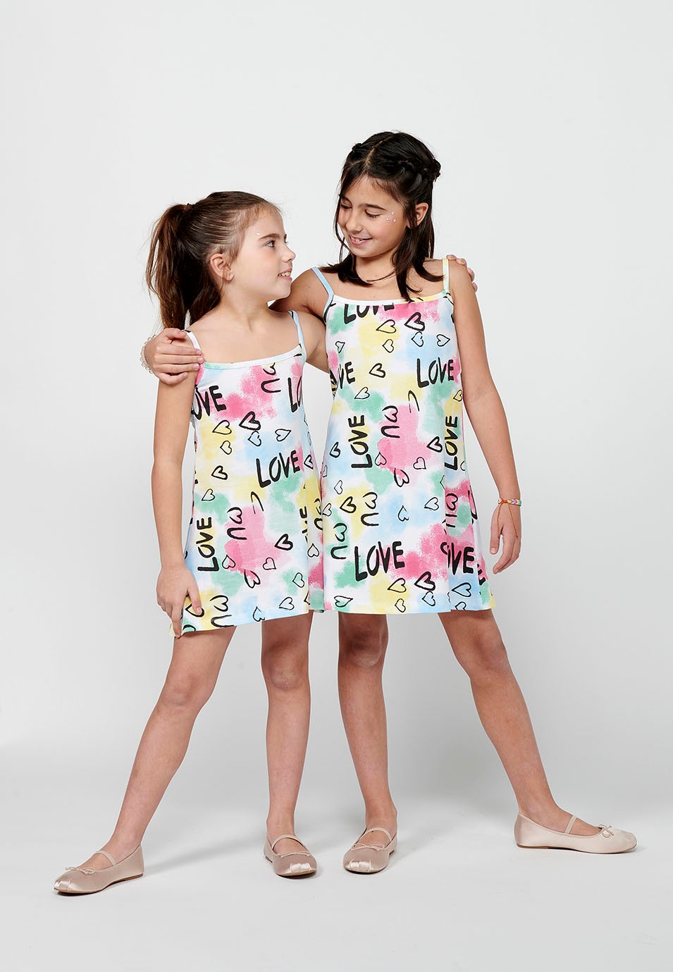 Short strap dress with Detail on the back in Multicolor for Girls