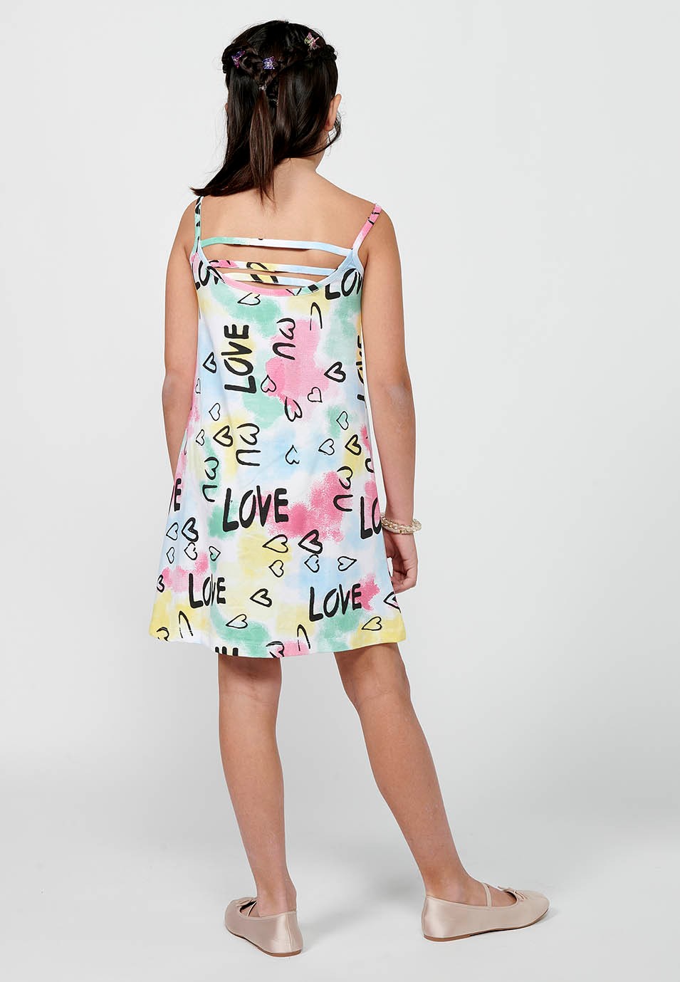 Short strap dress with Detail on the back in Multicolor for Girls 7
