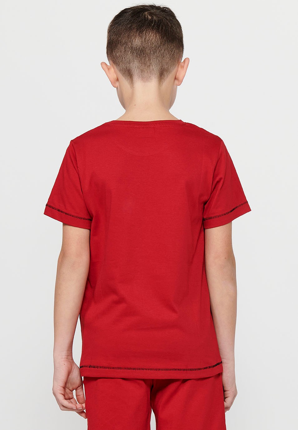 Pack de dos Camisetas de manga corta de Algodón con Cuello redondo y Estampado delantero de Color Multicolor para Niño 3