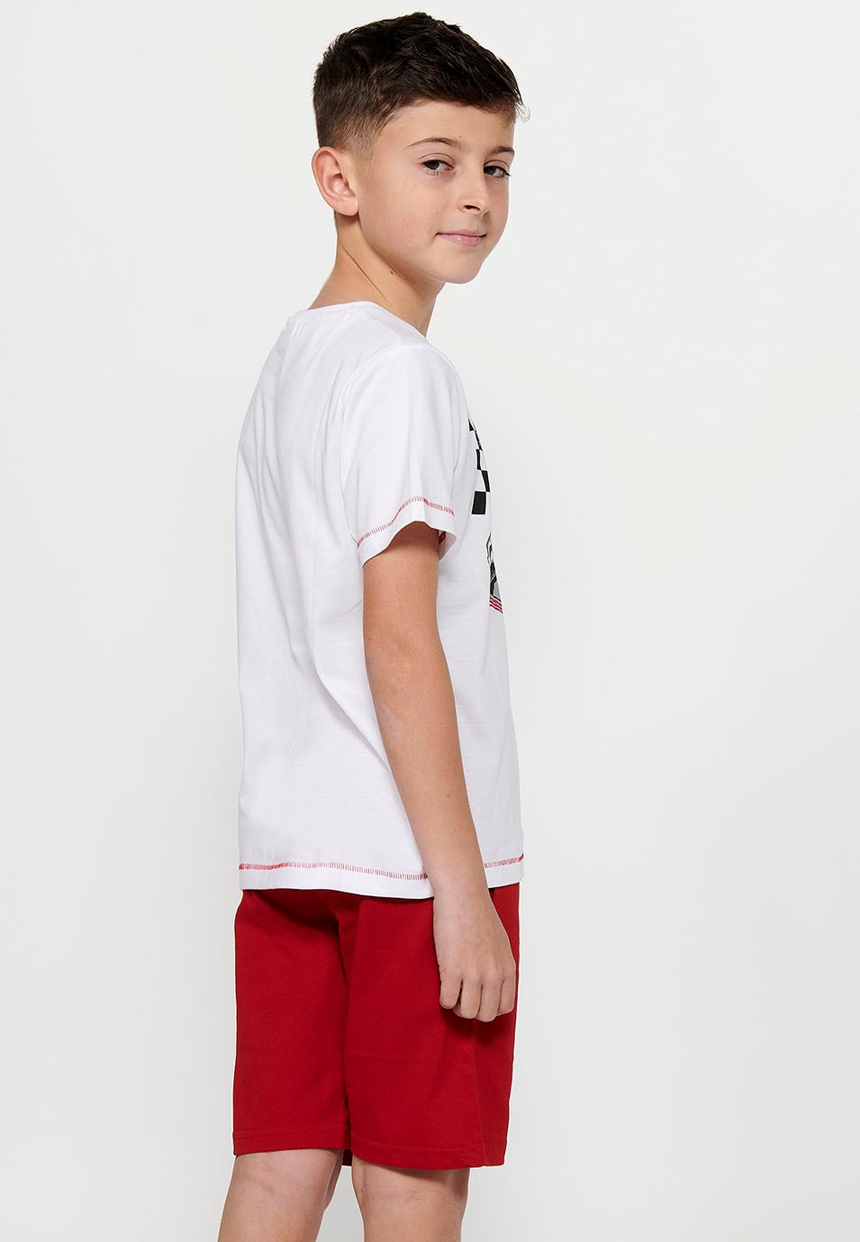 Pack de dos Camisetas de manga corta de Algodón con Cuello redondo y Estampado delantero de Color Multicolor para Niño 1