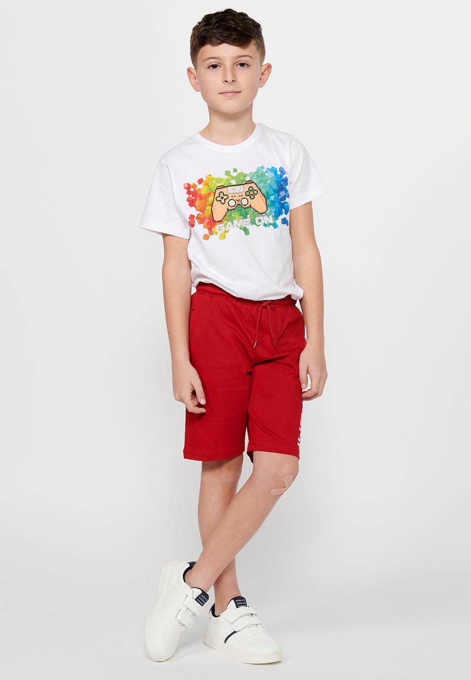 Pack de dos pantalones cortos de Cintura engomada ajustable con cordón de Color Multicolor para Niño 9