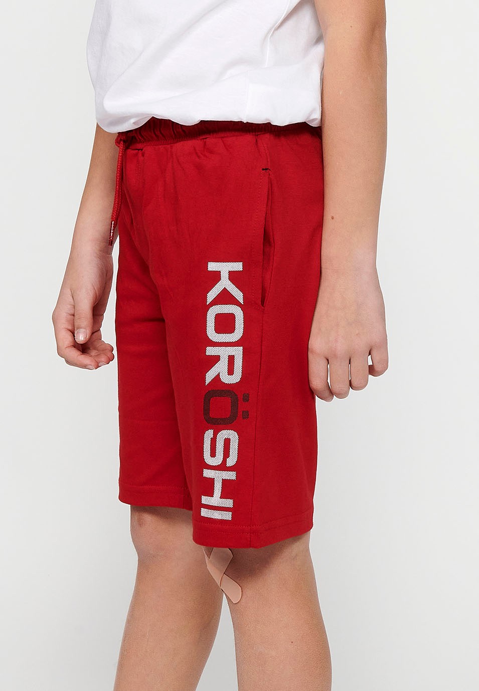 Lot de deux shorts caoutchoutés réglables à taille avec cordon de serrage multicolore pour garçon 6