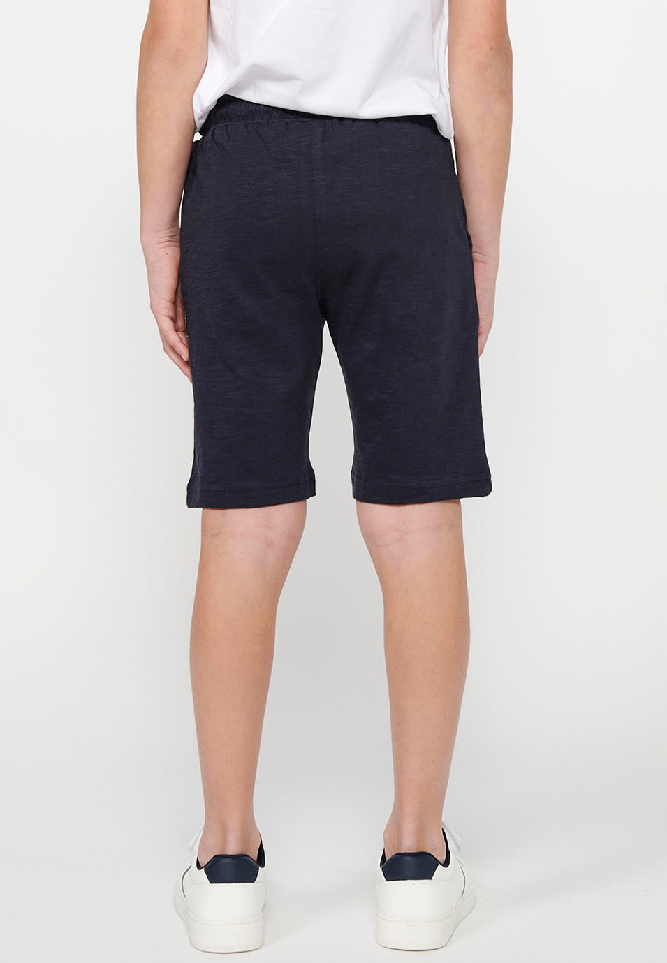 Lot de deux shorts caoutchoutés réglables à taille avec cordon de serrage multicolore pour garçon 8