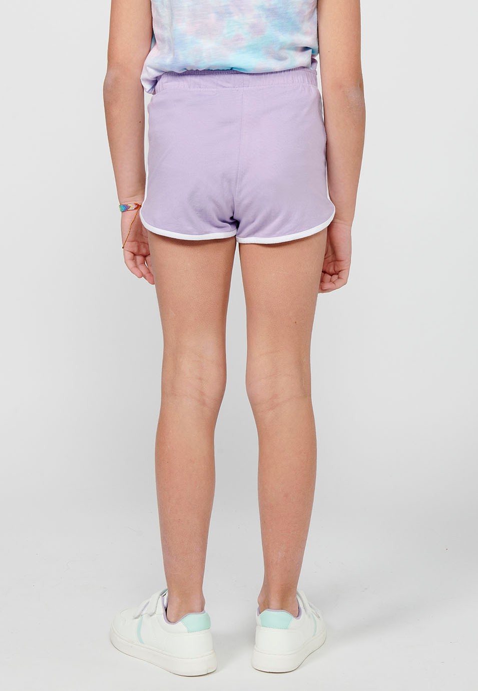 Pack de dos pantalones cortos Shorts con Cintura ajustada con goma y cordón de Color Multicolor para Niña 1