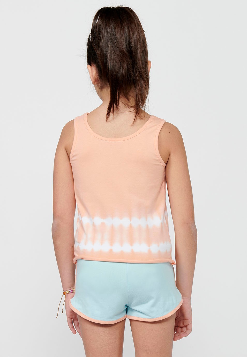 Pack de top y short la Camiseta de tirantes y Estampado delantero y Pantalón corto, ajustado en la cintura con goma de Color Multicolor para Niña 5