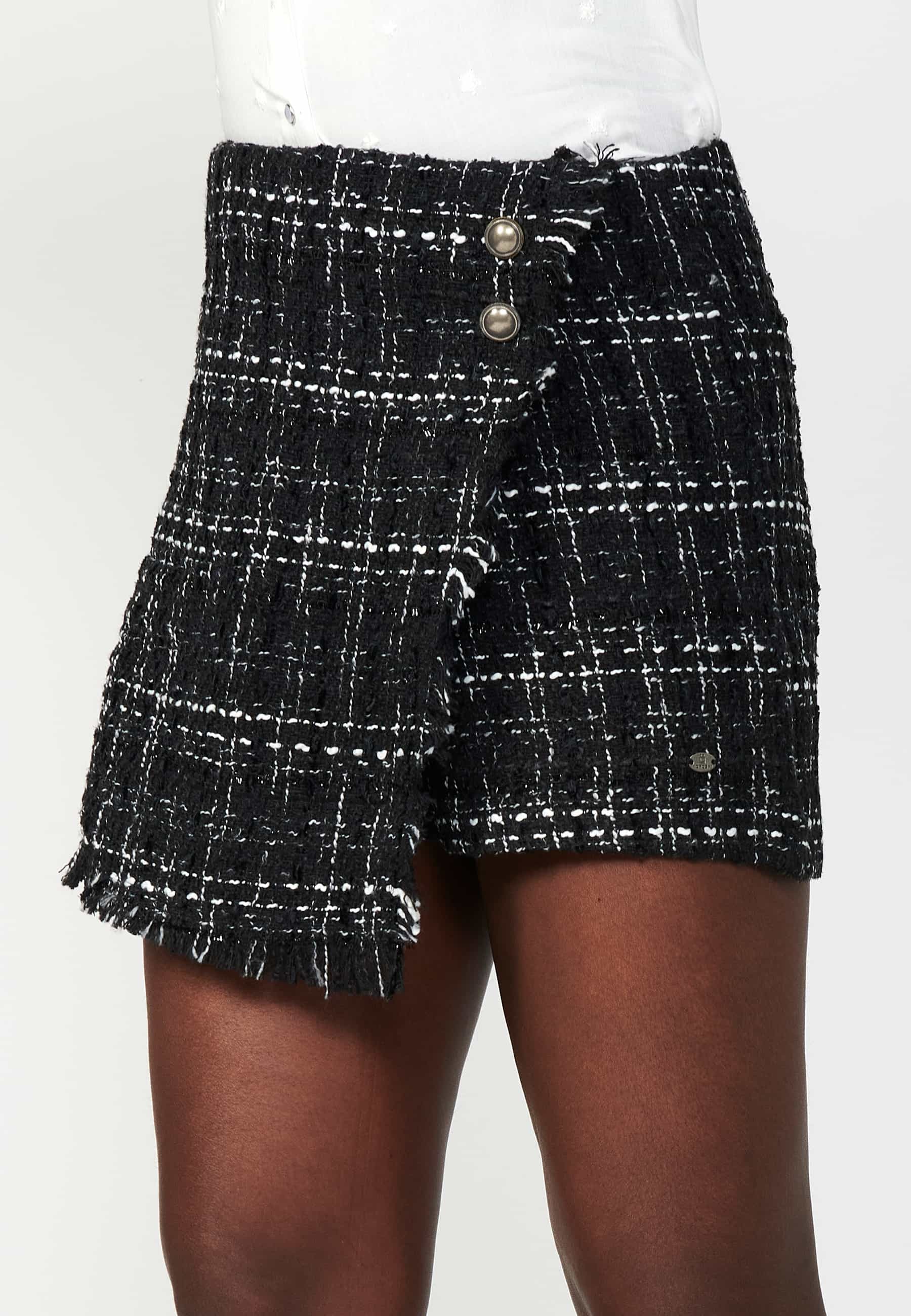 Schwarzer Tweed-Skort für Damen
