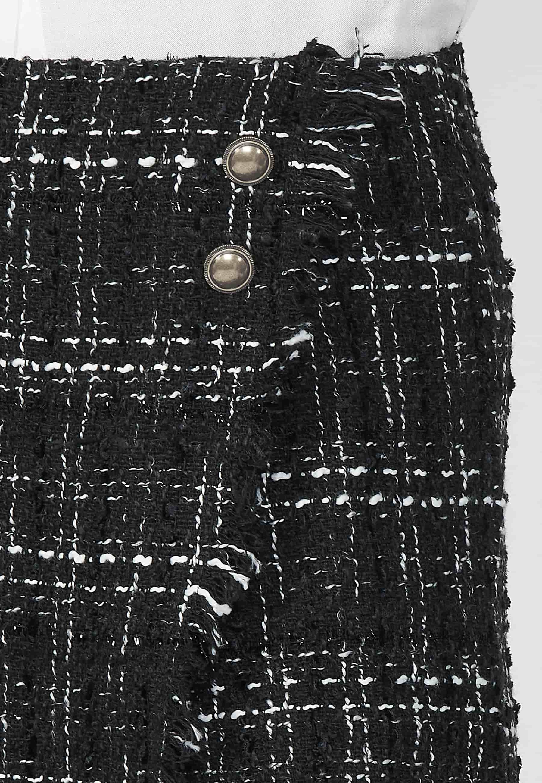 Schwarzer Tweed-Skort für Damen