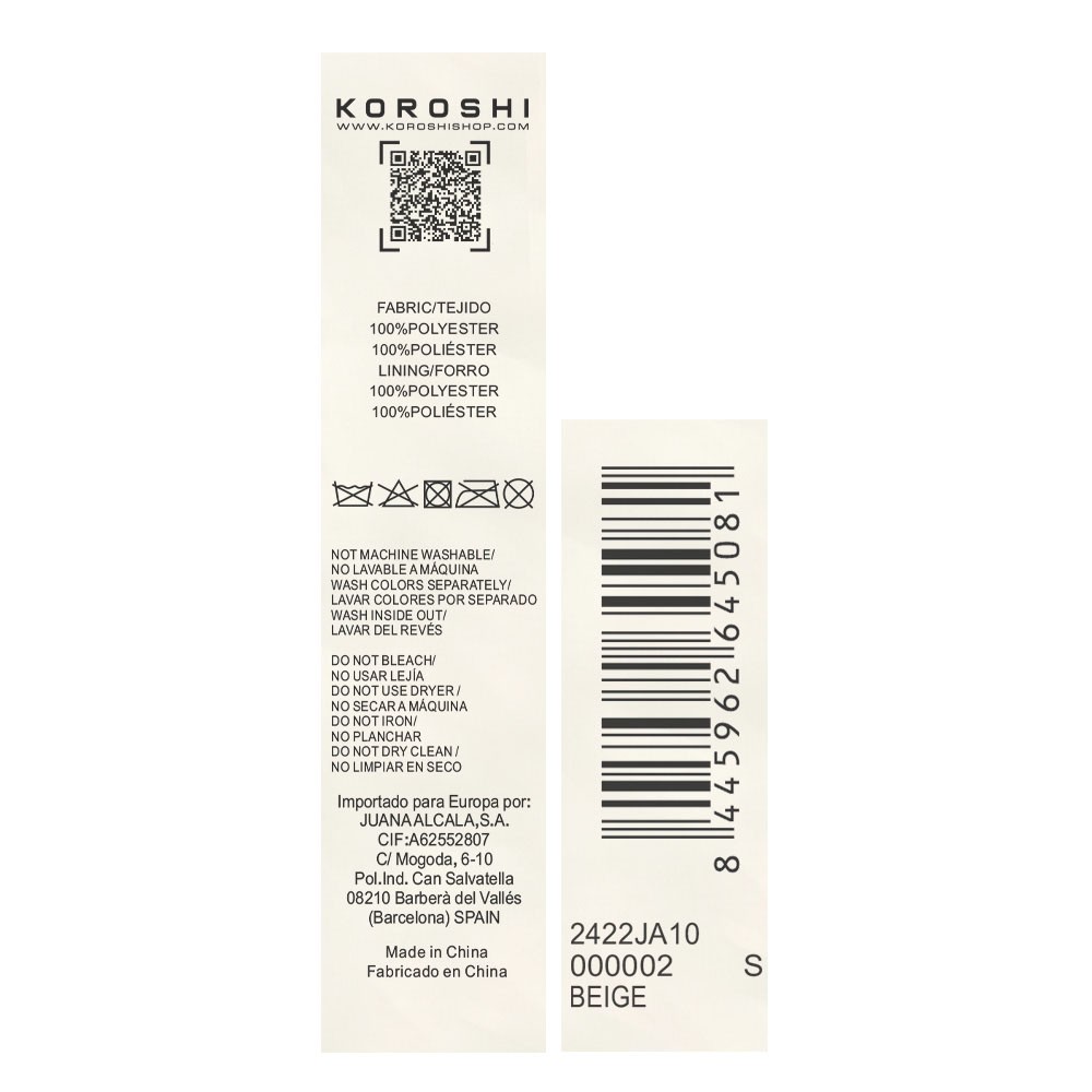 Chaqueta corta de pelo efecto visón tricotado con puños cuello y bajo de canalé de color Beige para Mujer