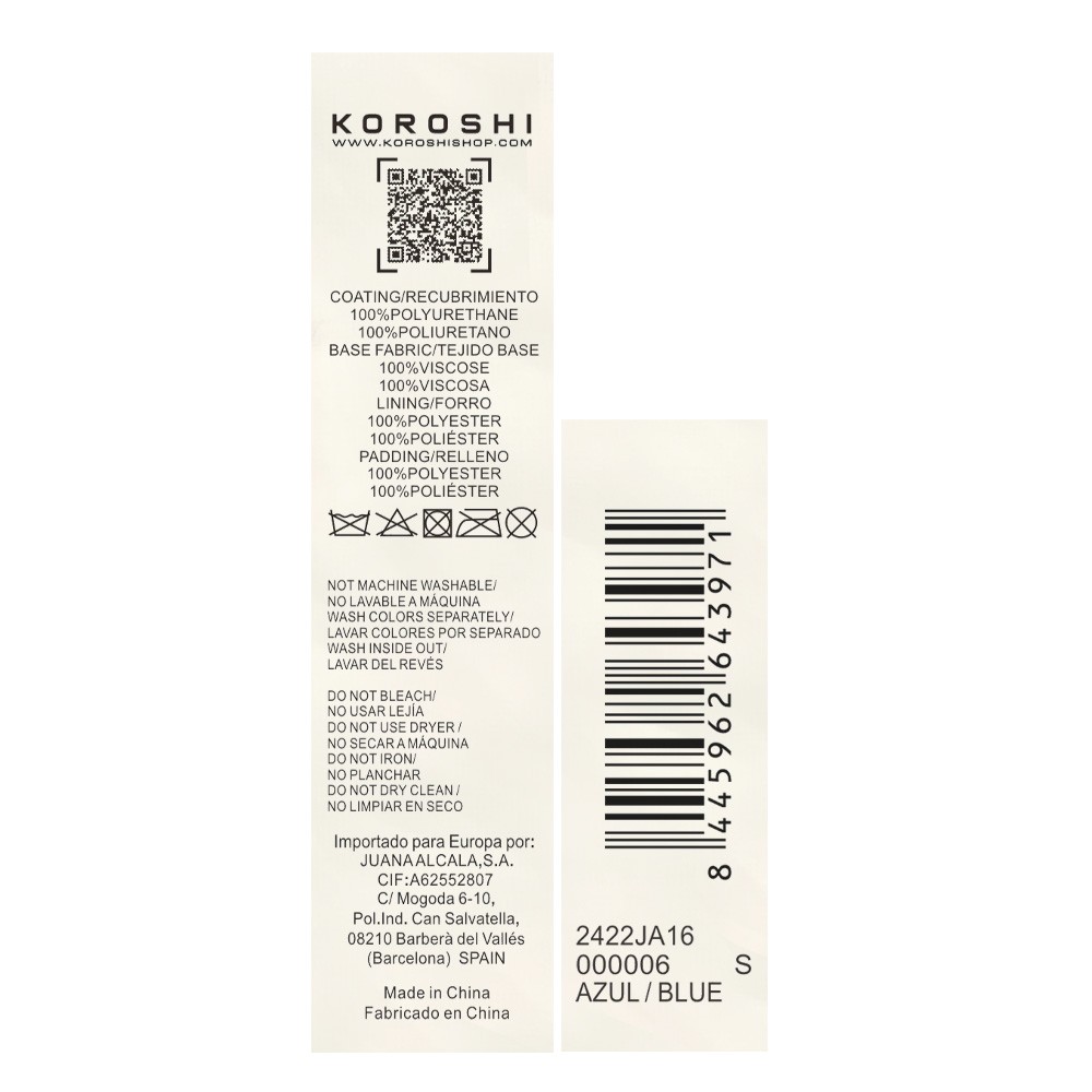 Blouson style motard bleu en simili cuir effet lavé doublé de fourrure synthétique pour Femme