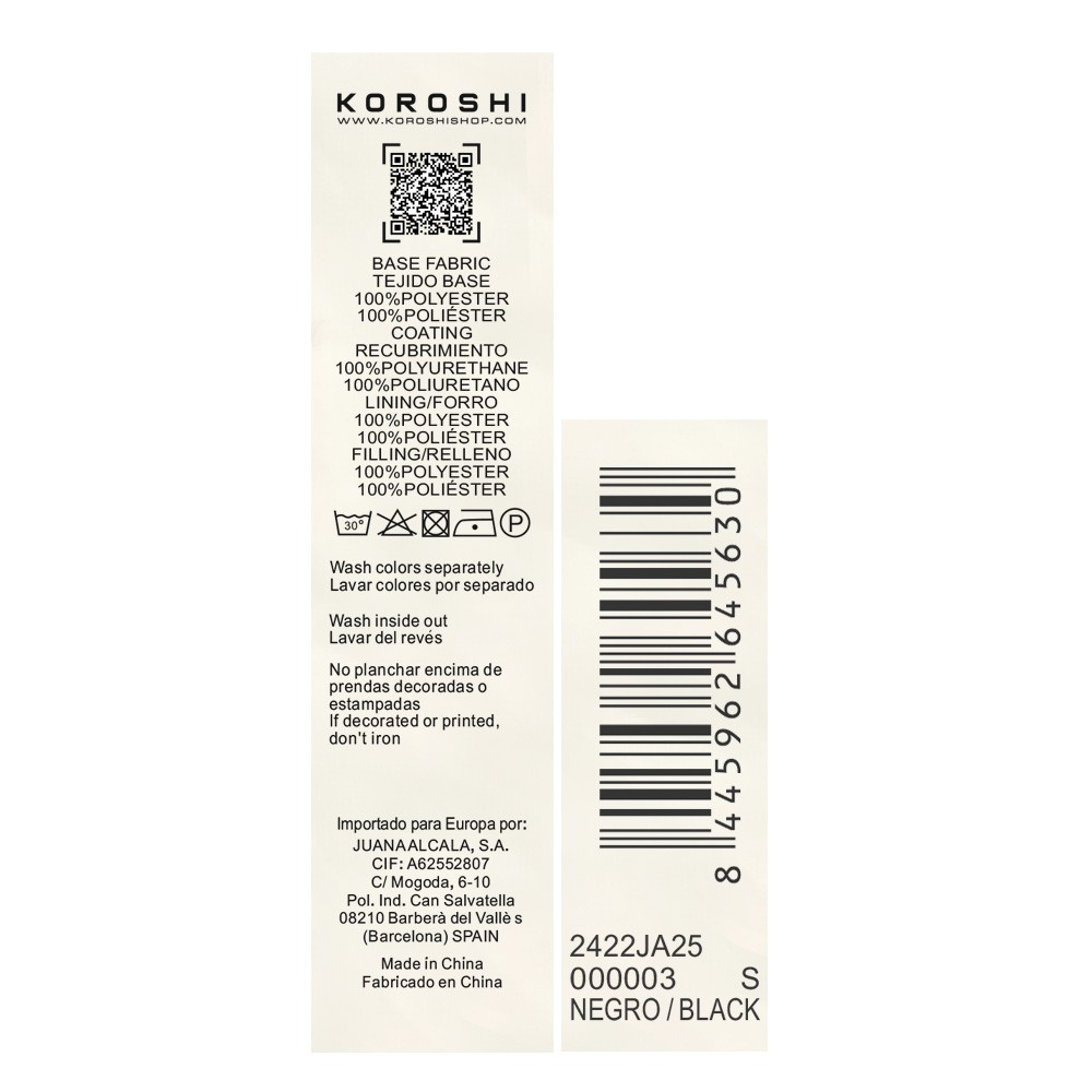 Short padded faux leather jacket with collar and black inner hood for women