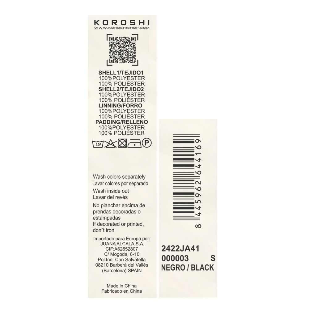 Chaleco acolchado con capucha en color negro y costadillos acanalados para mujer