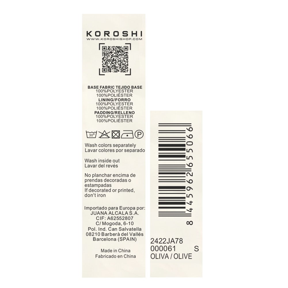 Abrigo Parka larga acolchada con Cuello con capucha con pelo sintético y Cierre delantero con cremallera color Oliva para Mujer