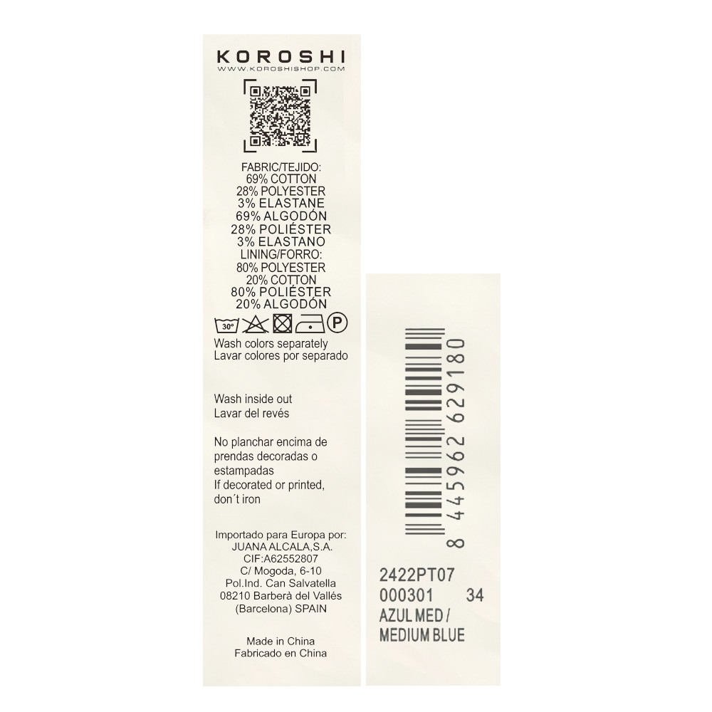 Regular straight denim long pants with front closure with zipper and button in Blue for Women