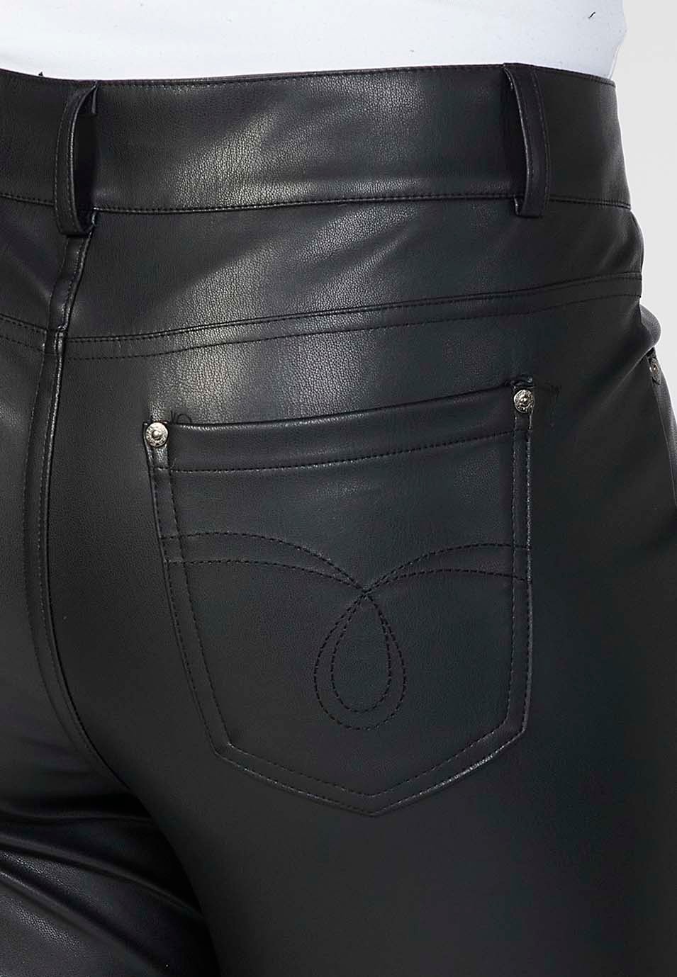 Pantalons legging slim fit amb quatre butxaques color Negre per a Dona