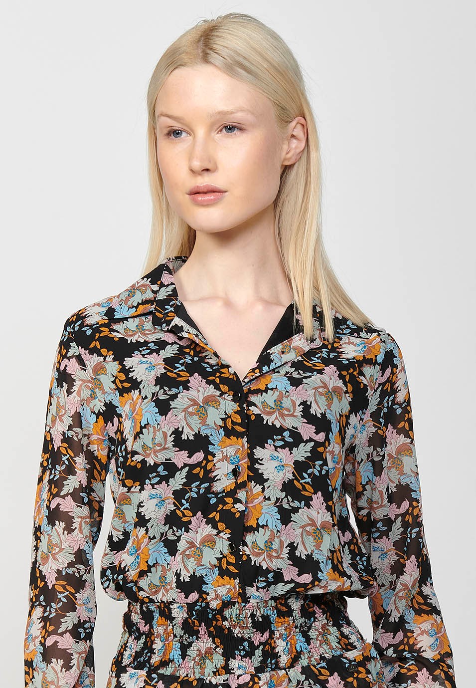 Women's Long Sleeve Button Front Shirt Dress