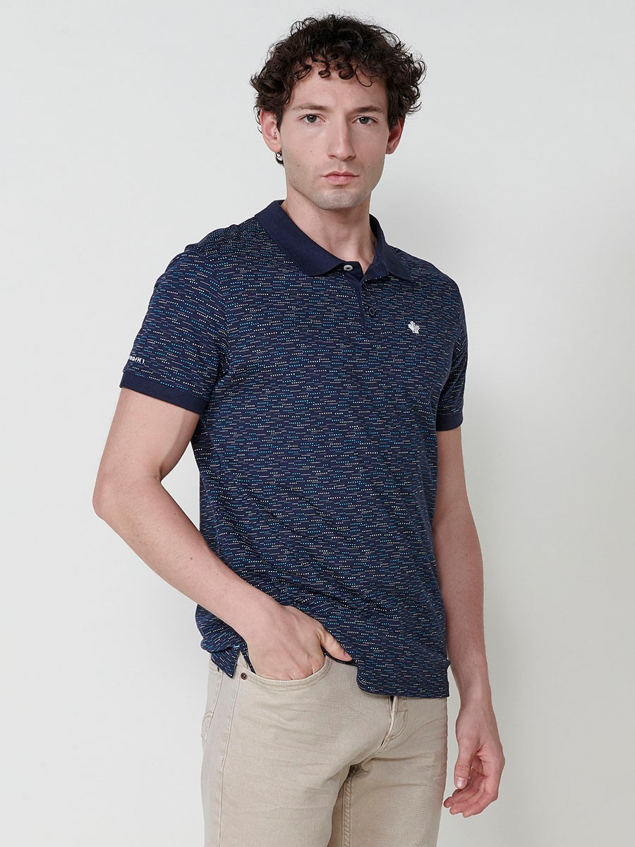 Kurzarm-Polo in Navy für Herren - Eleganter Stil in 100% Baumwolle