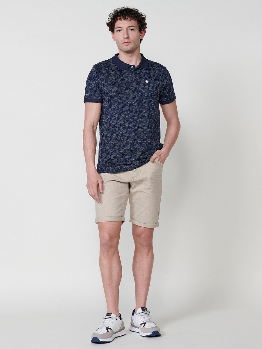 Kurzarm-Polo in Navy für Herren - Eleganter Stil in 100% Baumwolle