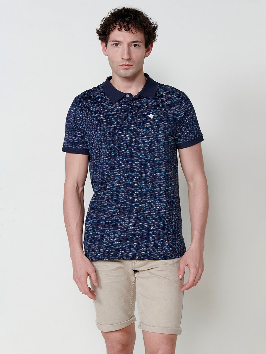 Kurzarm-Polo in Navy für Herren - Eleganter Stil in 100% Baumwolle