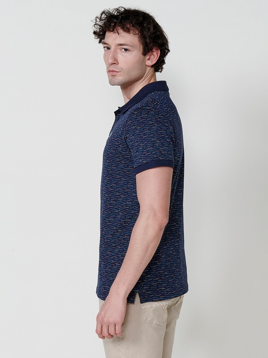 Kurzarm-Polo in Navy für Herren - Eleganter Stil in 100% Baumwolle