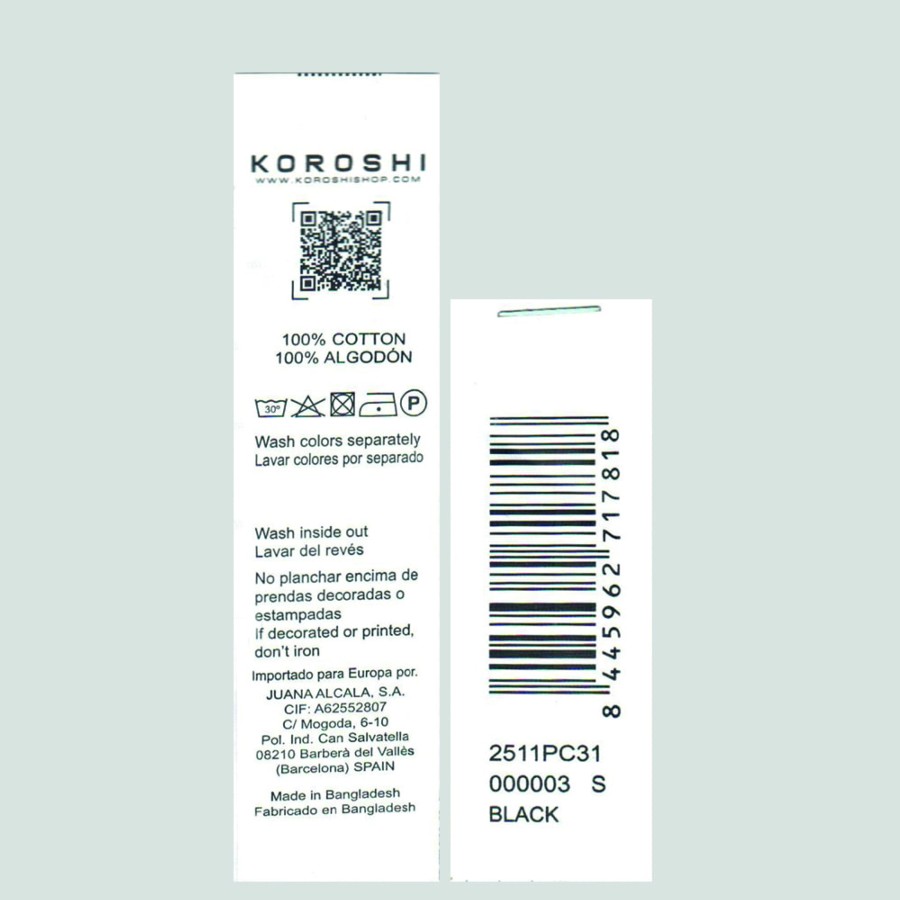 Polo de Manga Corta de Algodón. Cuello Redondo. Color Negro para Hombre 5