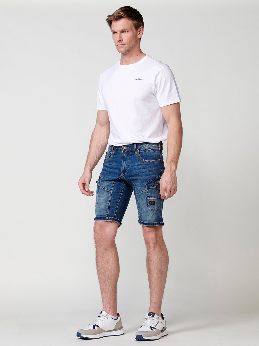 Pantalon corto denim regular fit workerar para hombre en azul
