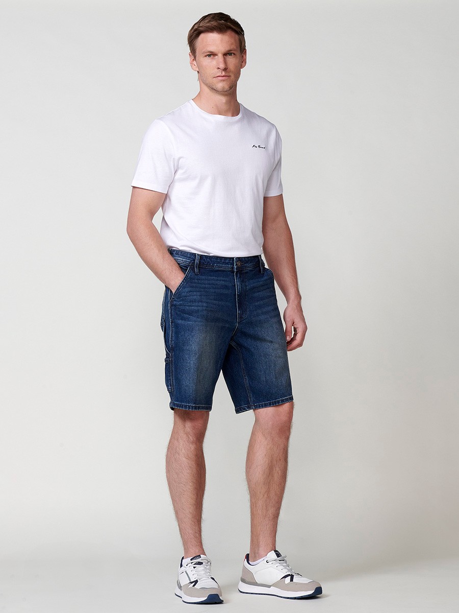 Bermuda denim carpenter relaxed fit para hombre en azul