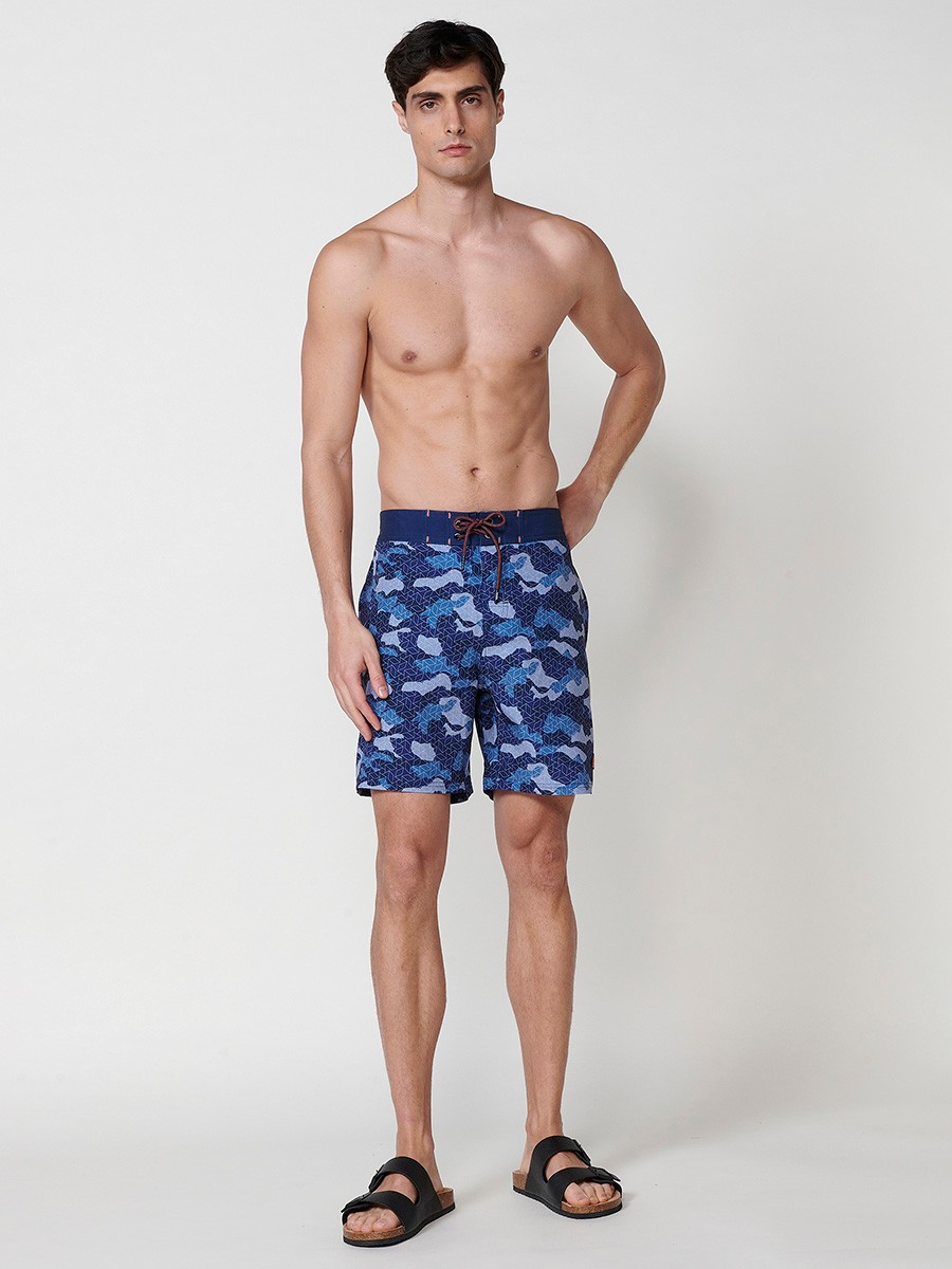 Bañador Azul con Cintura Ajustable para Hombre