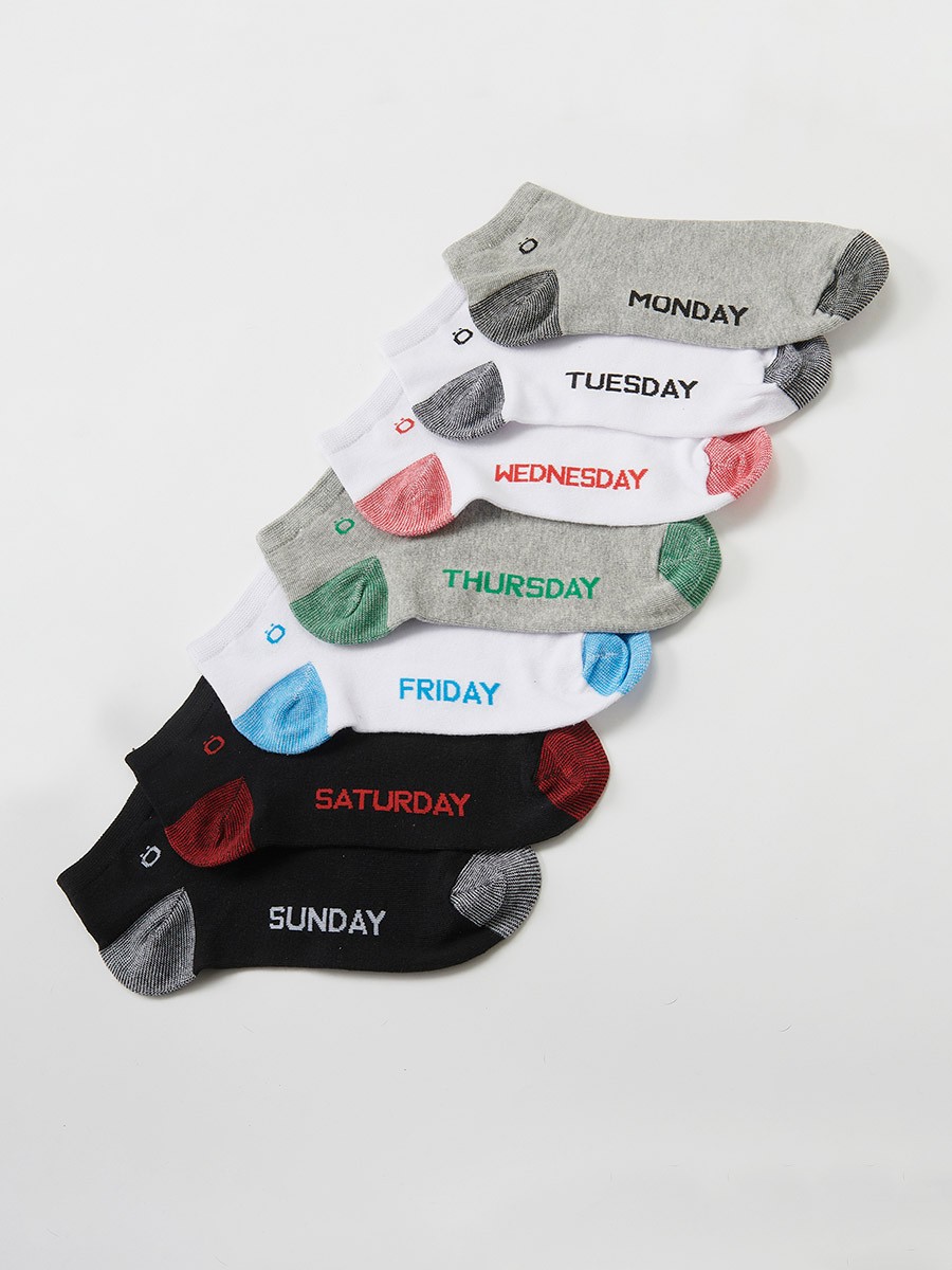 Pack de 7 calcetines, uno para cada día de la semana, color Multicolor para Hombre