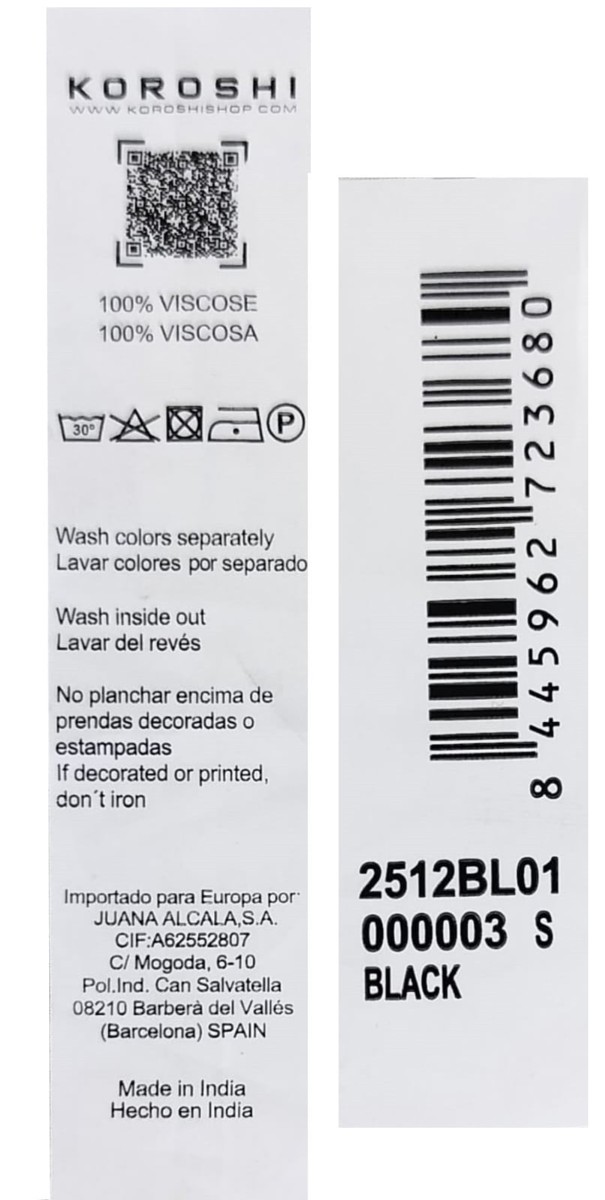 Kimono Abierto de Popelín con Bordado de Cenefa en Negro para Mujer – 100% Poliéster 5