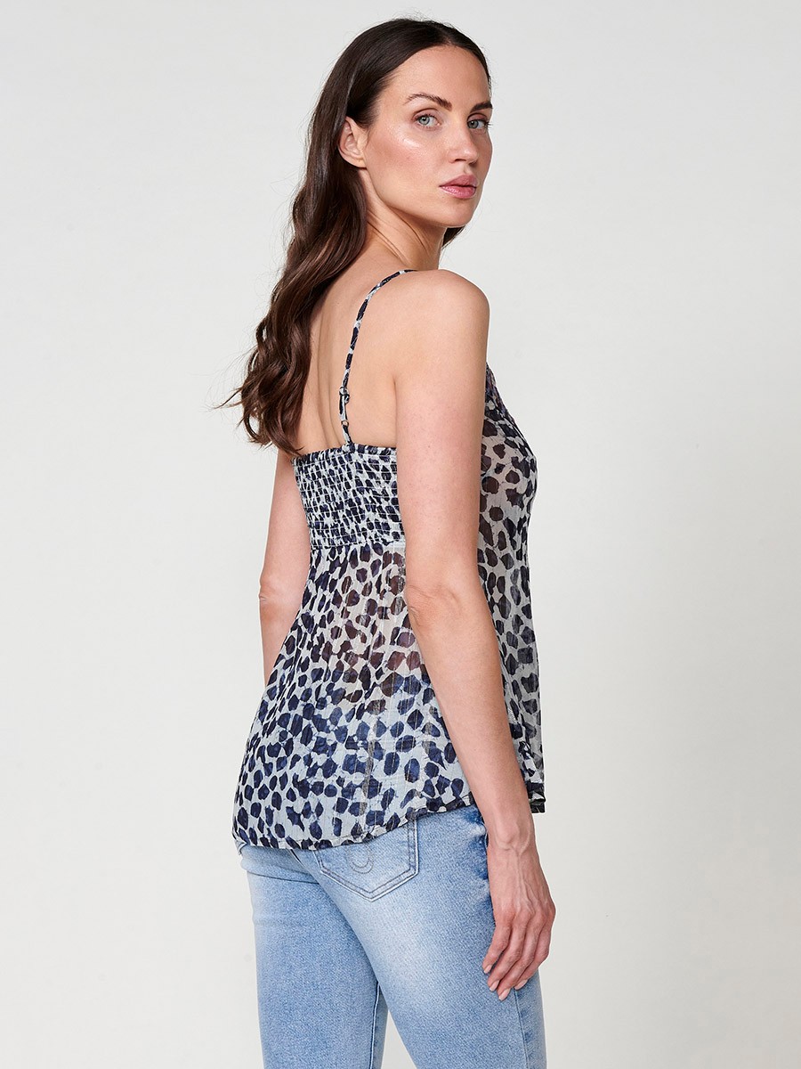 Blouse Semitransparente Relaxed Multicolore pour Femme
