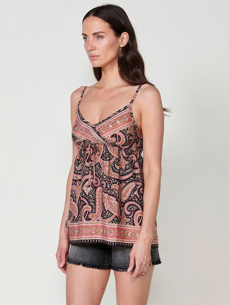 Fließende Satin-Bluse in Schwarz für Damen