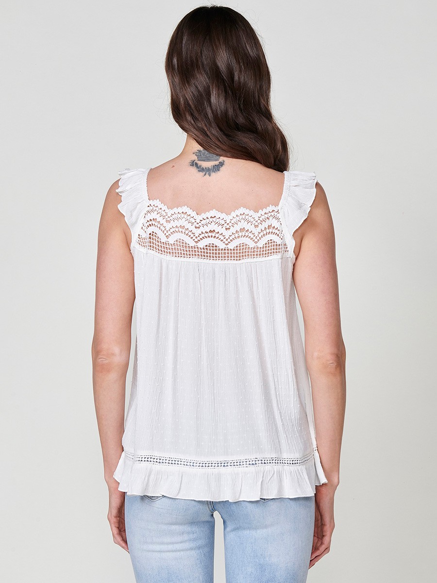 Blusa de Plumeti Blanca para Mujer