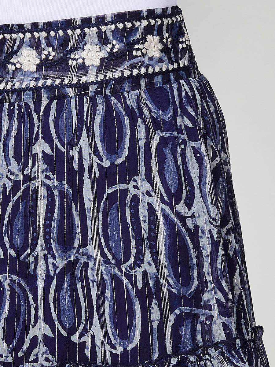 Kurzer Chiffon-Rock in Blau für Damen