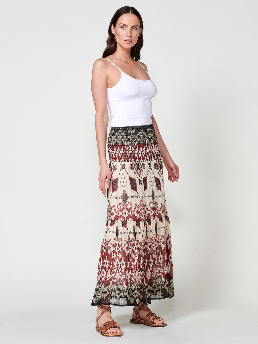 Falda Larga de Chiffon Multicolores para Mujer