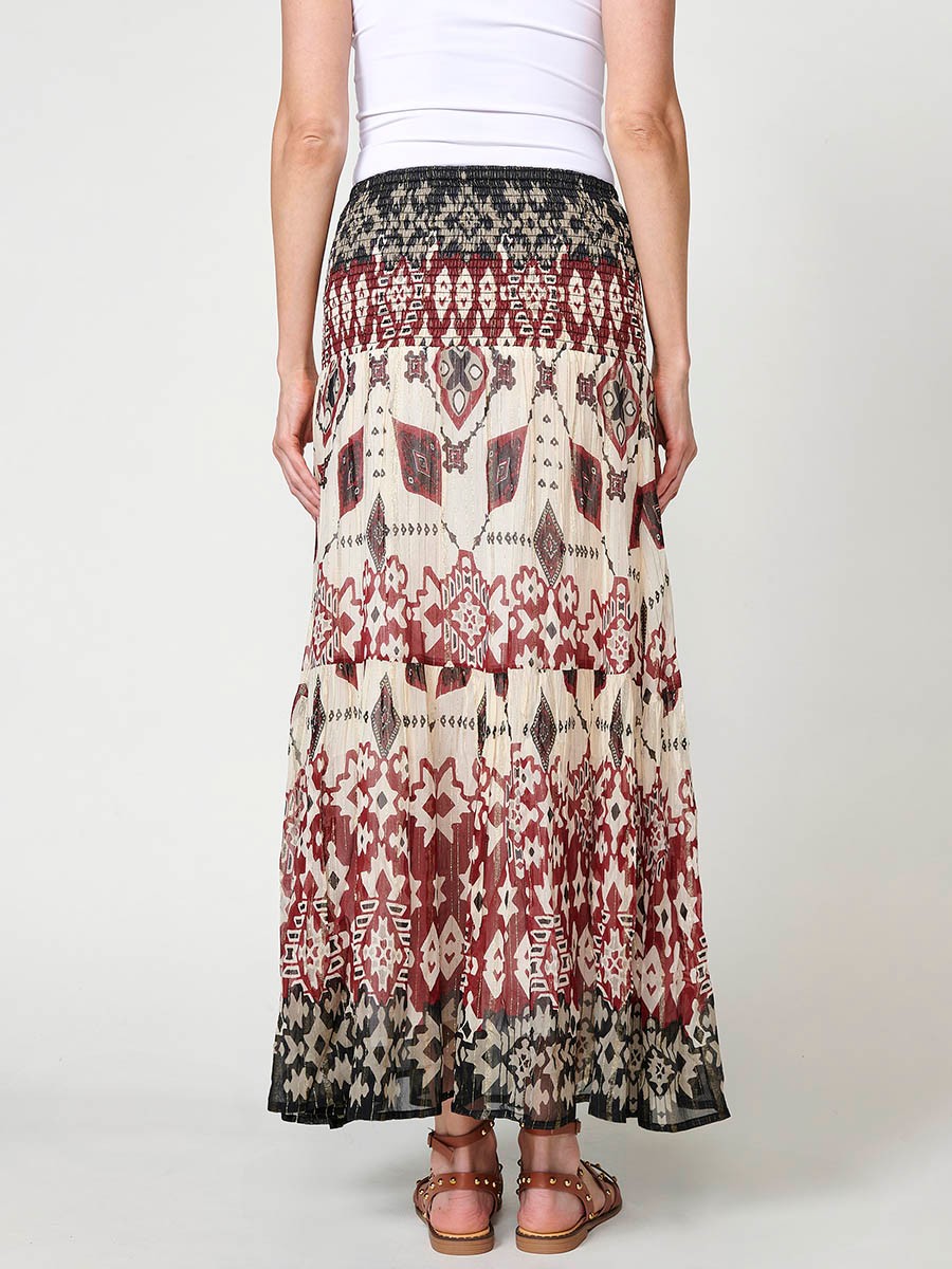 Falda Larga de Chiffon Multicolores para Mujer