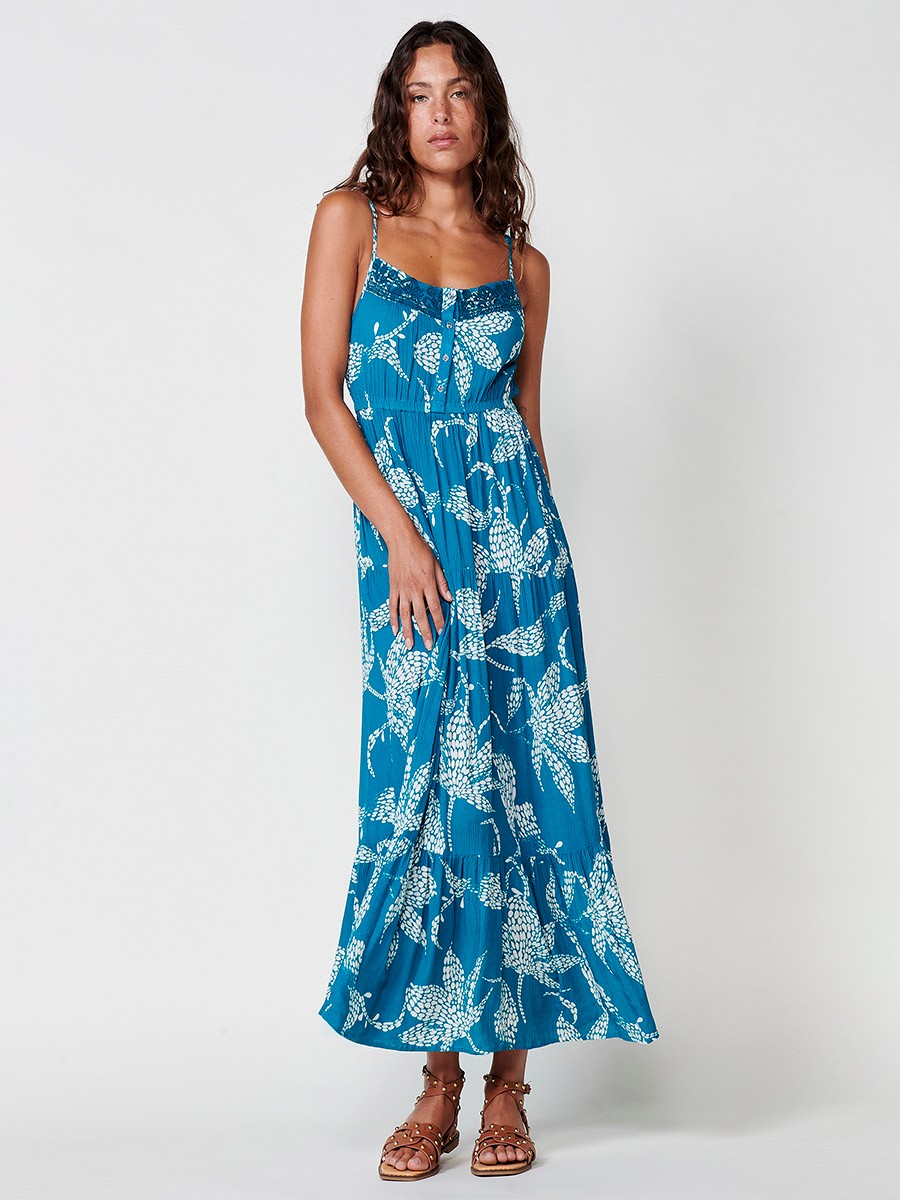 Multifarbenes Langarmkleid für Damen