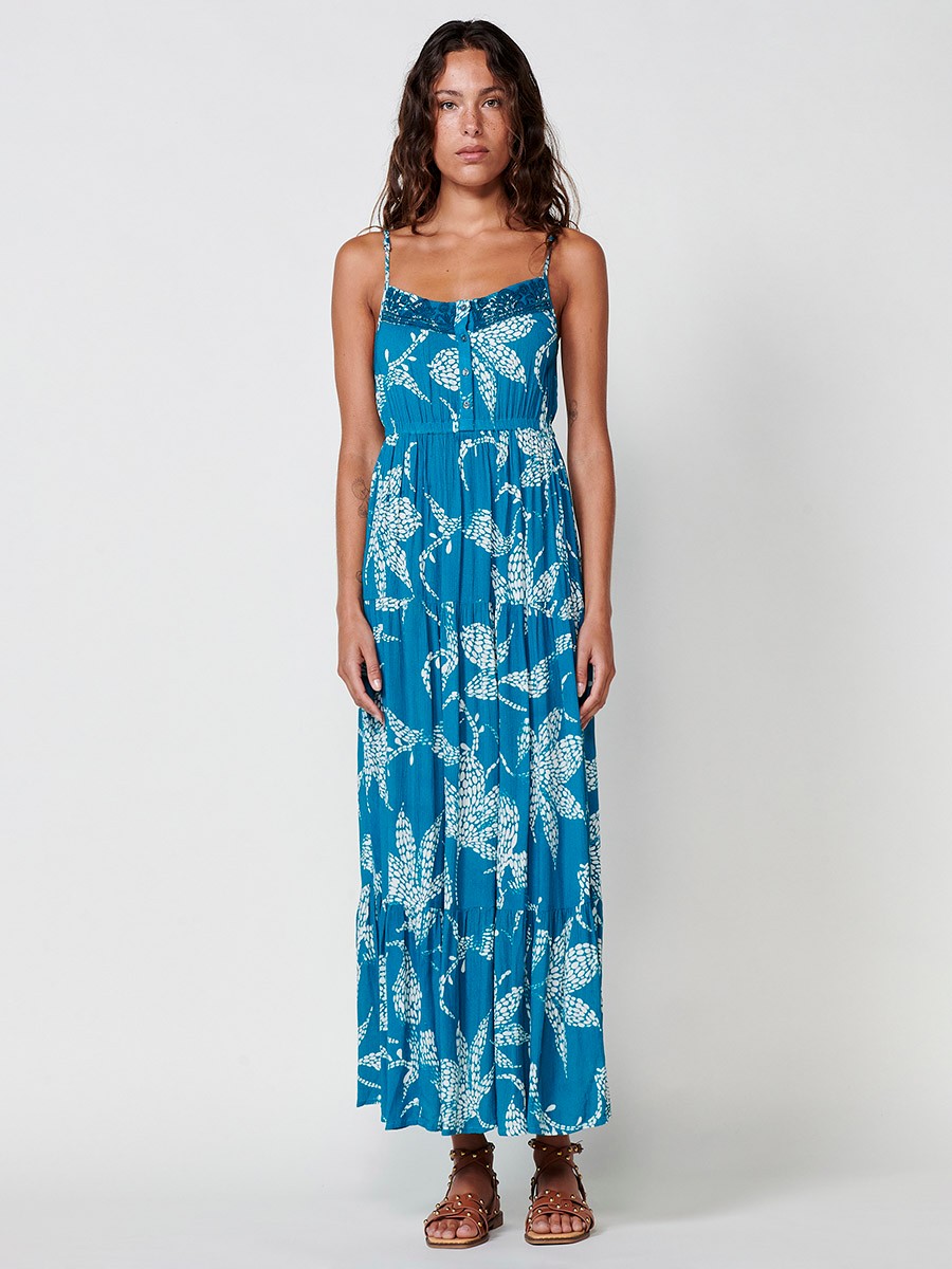 Multifarbenes Langarmkleid für Damen