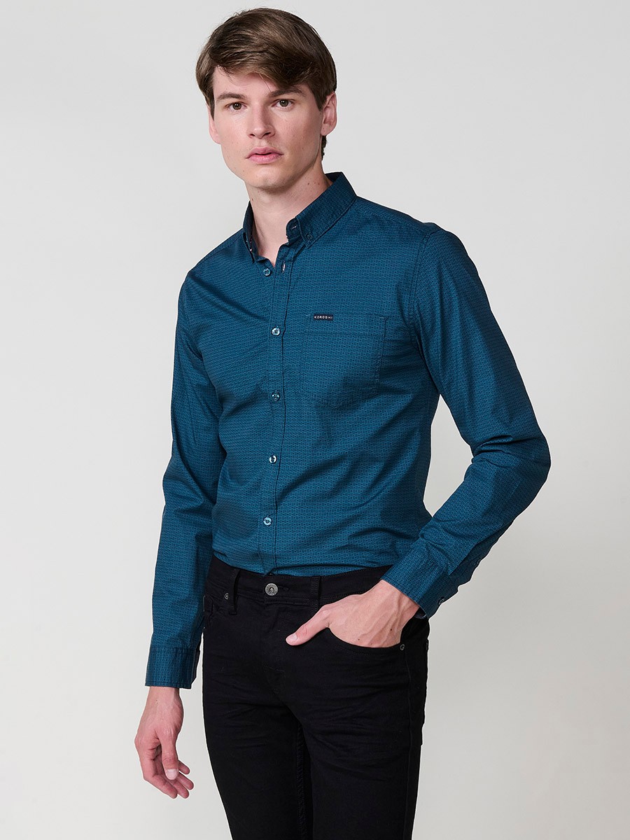 Chemise Homme Manches Longues avec Poche