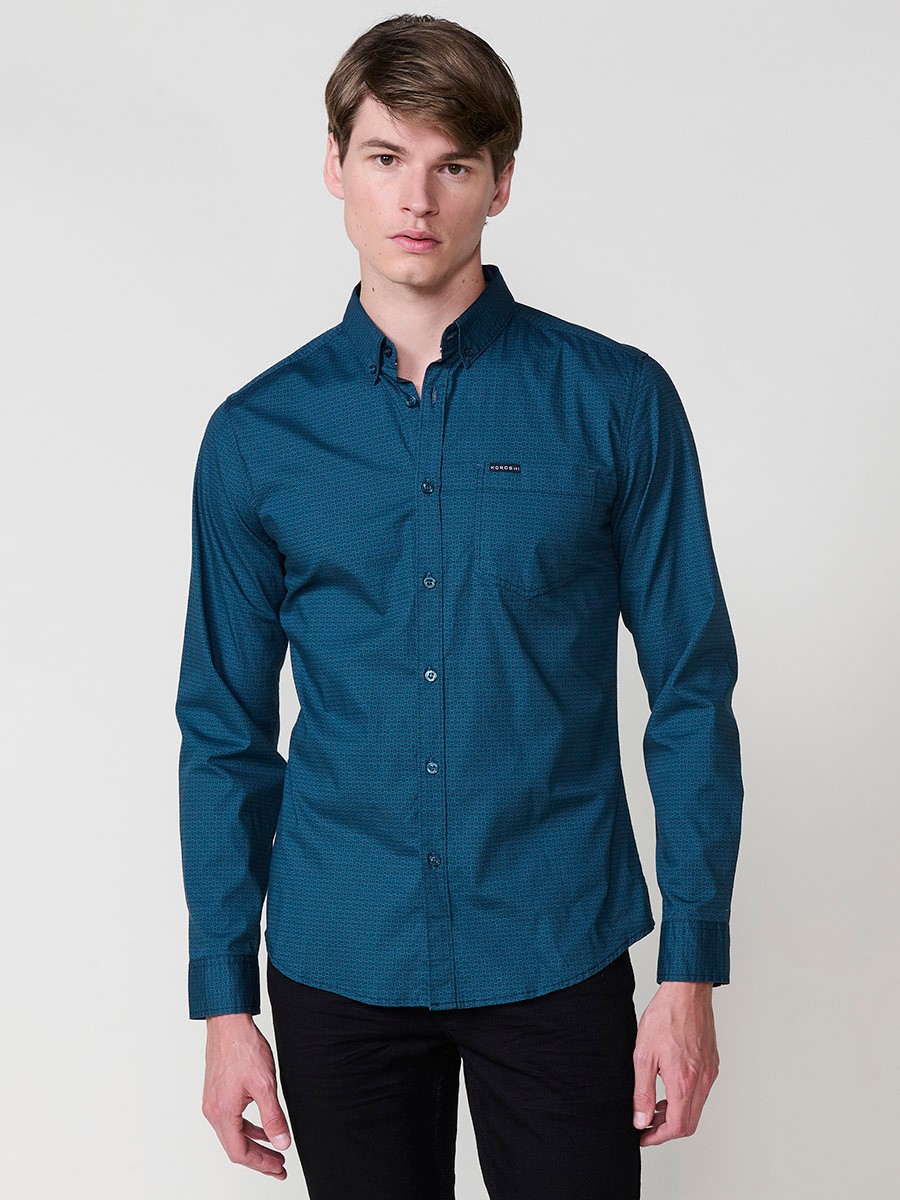 Chemise Homme Manches Longues avec Poche