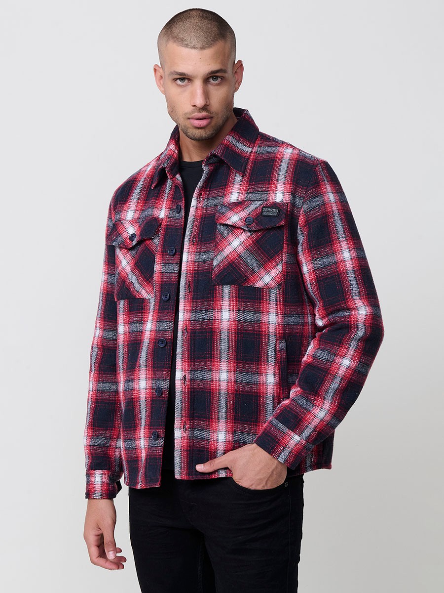 Camisa de manga larga rojo para hombre