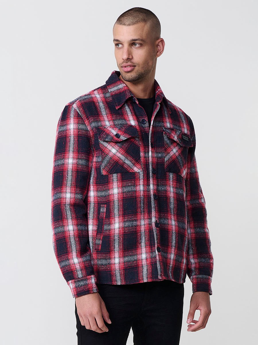 Camisa de manga larga rojo para hombre 3