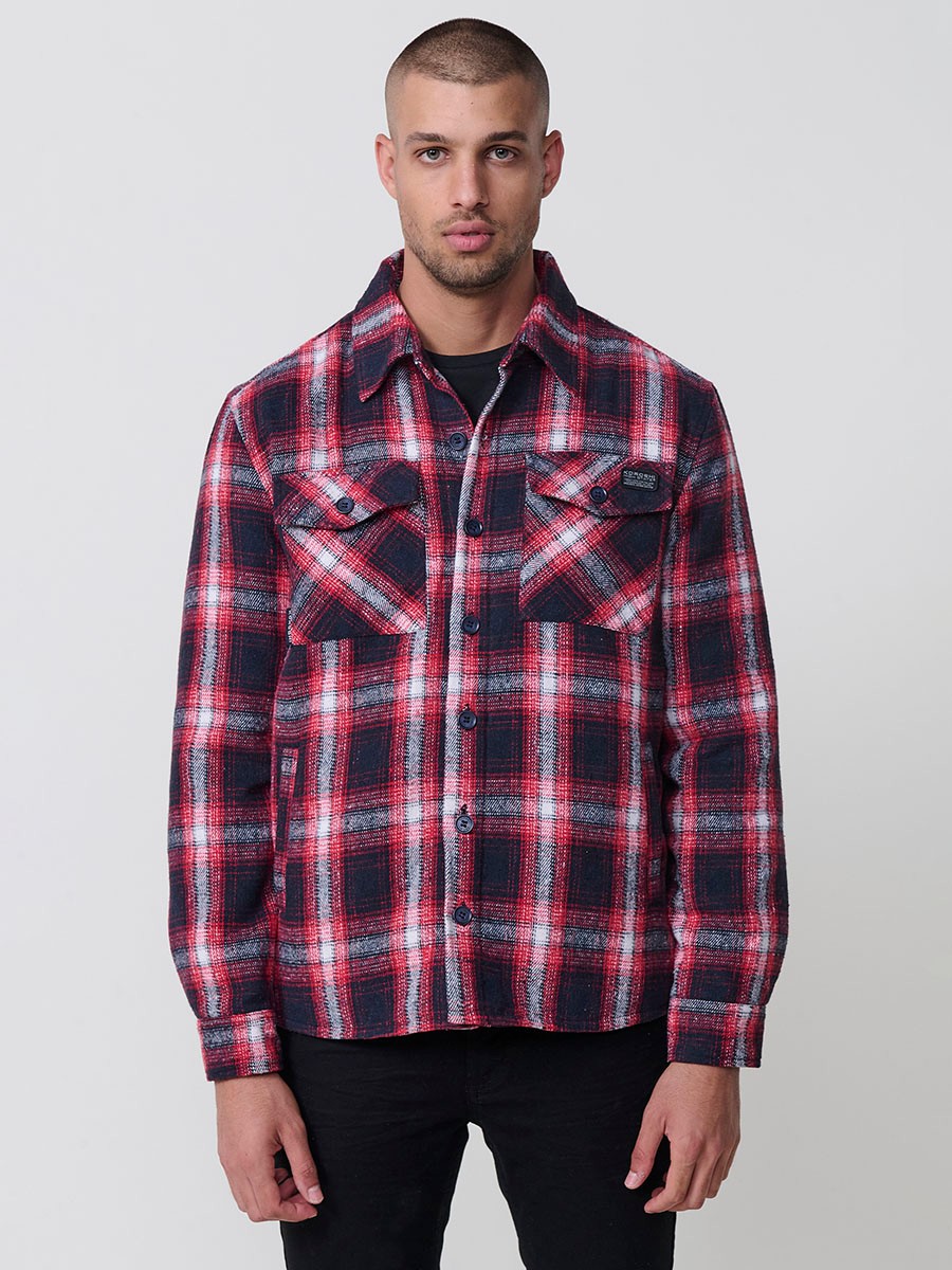 Camisa de manga larga rojo para hombre 6