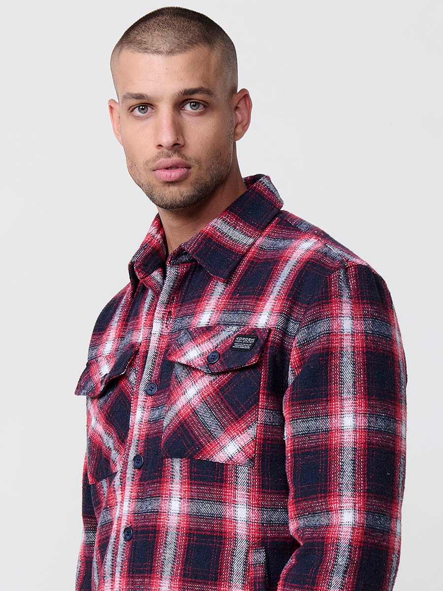 Camisa de manga larga rojo para hombre 1