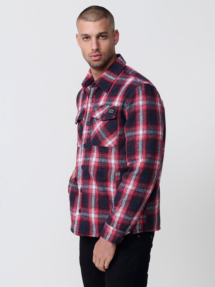 Camisa de manga larga rojo para hombre 4