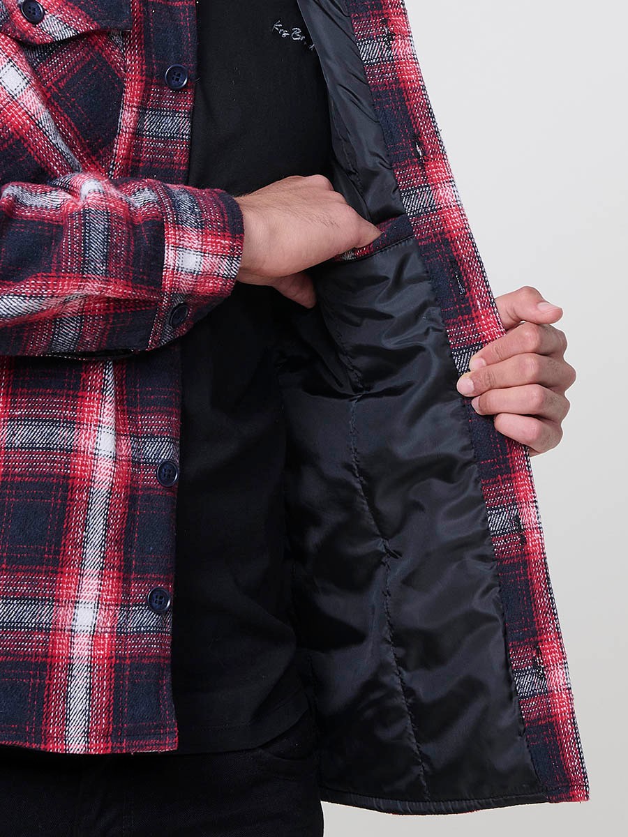 Camisa de manga larga rojo para hombre 5